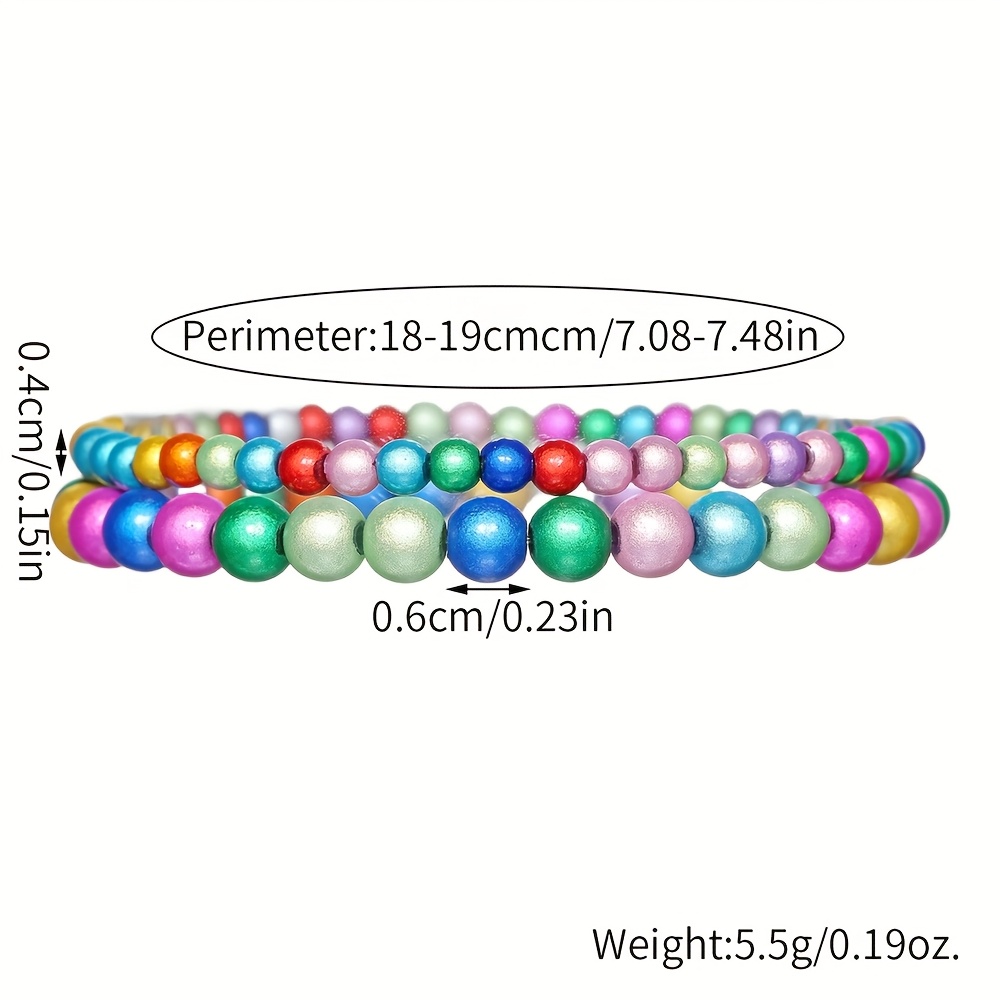 Bohemian-Style Colorful Bead Bracelet Set for Daily Wear
